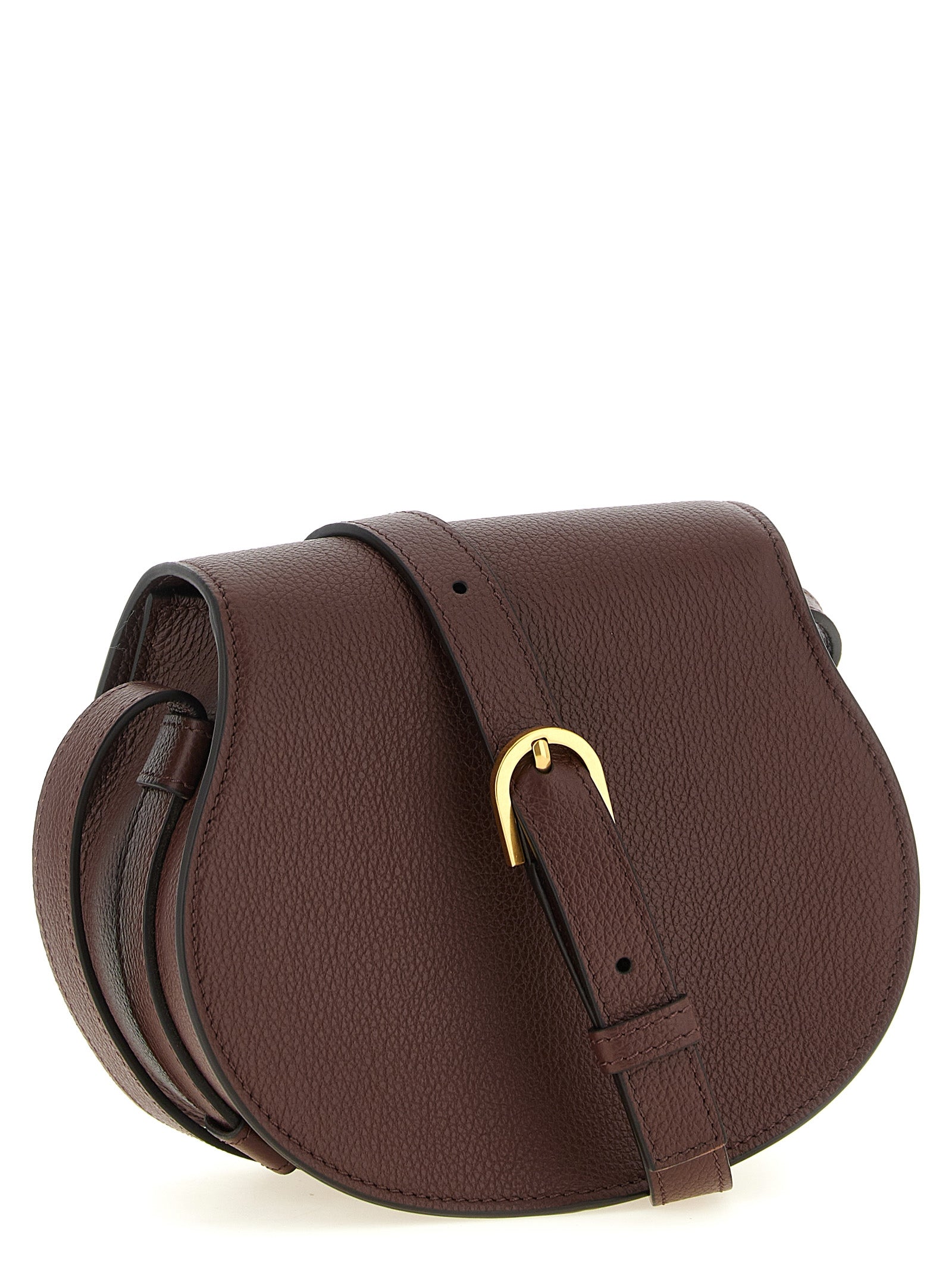 Chloé Marcie Small Saddle Bag - Crafty Brown Grained Leather
