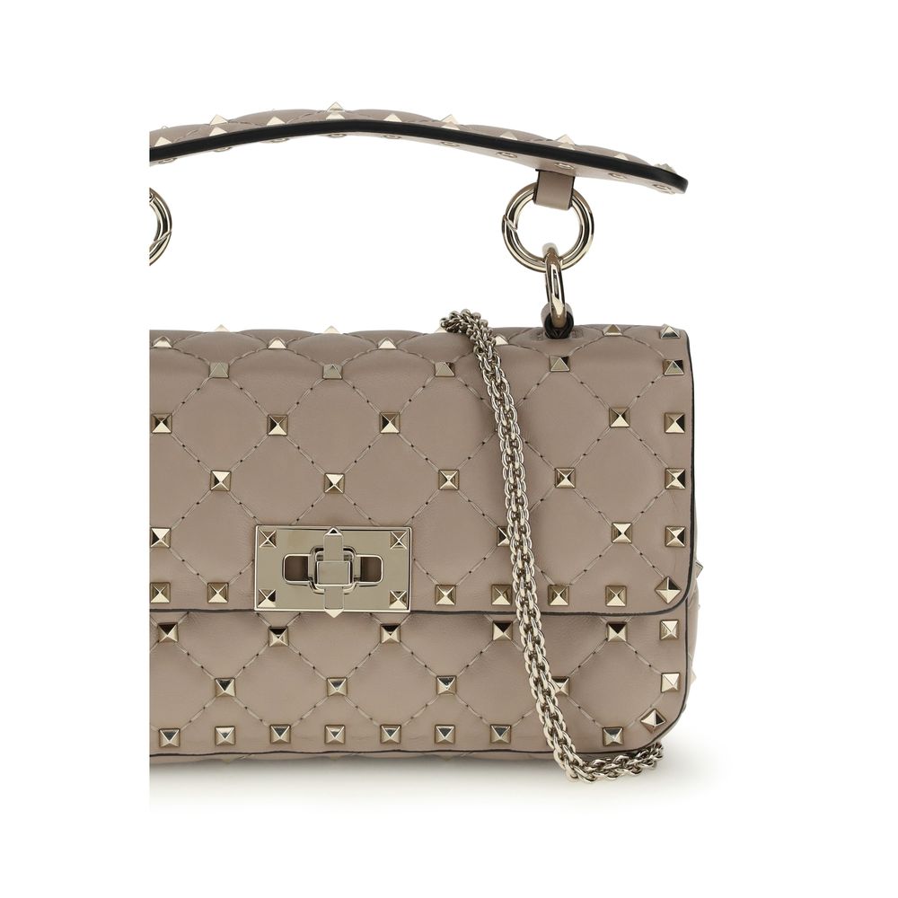 Valentino Garavani Rockstud Spike Small Shoulder Bag - Poudre Nappa Leather