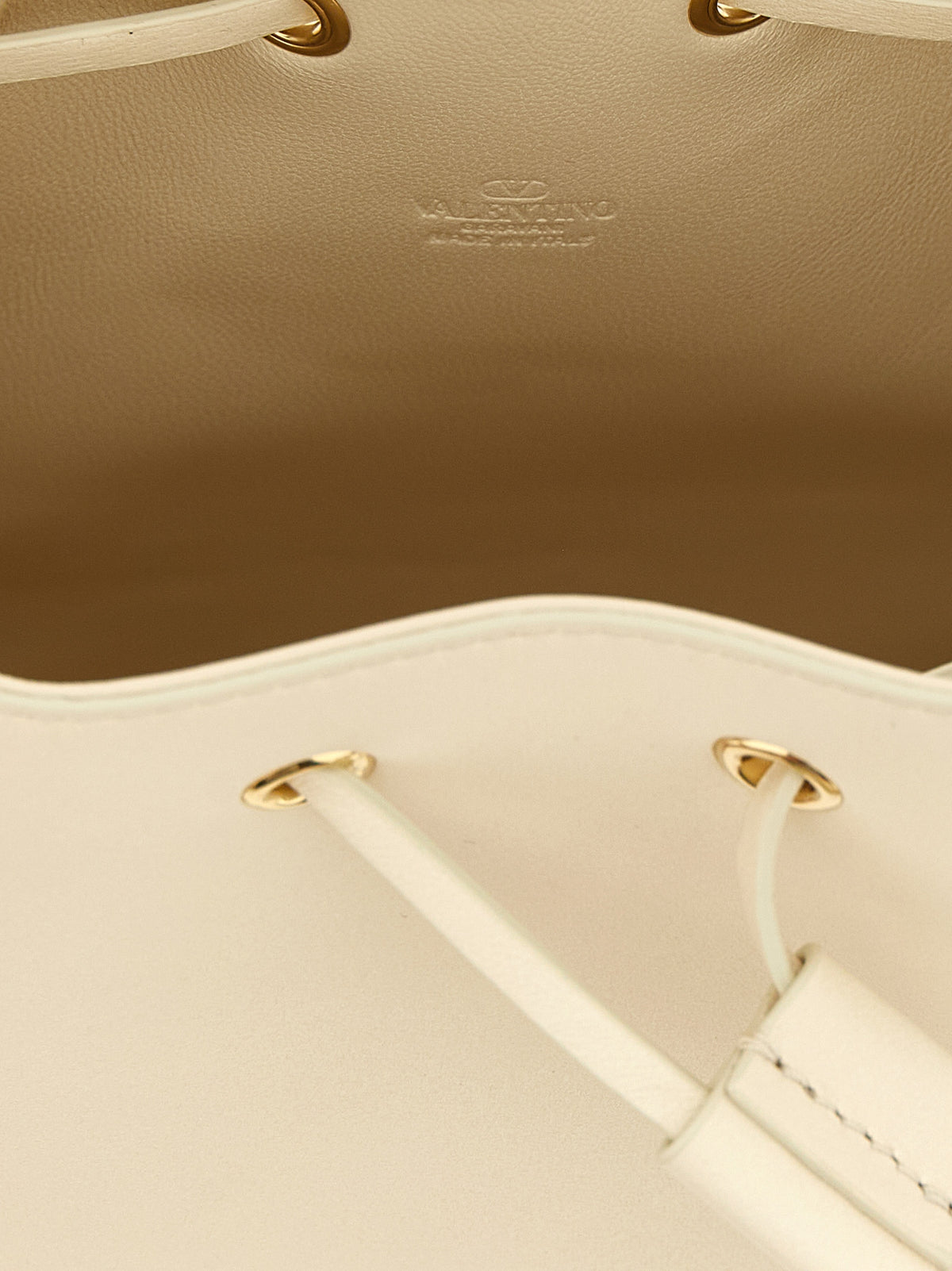 Valentino Garavani VLogo Signature Mini Bucket Bag - Light Ivory Nappa Leather