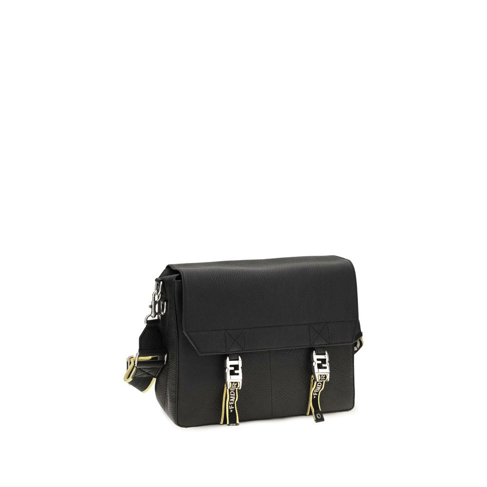 Fendi Flow Medium - Black Cuoio Romano Leather