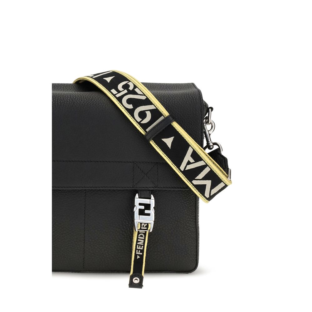 Fendi Flow Medium - Black Cuoio Romano Leather
