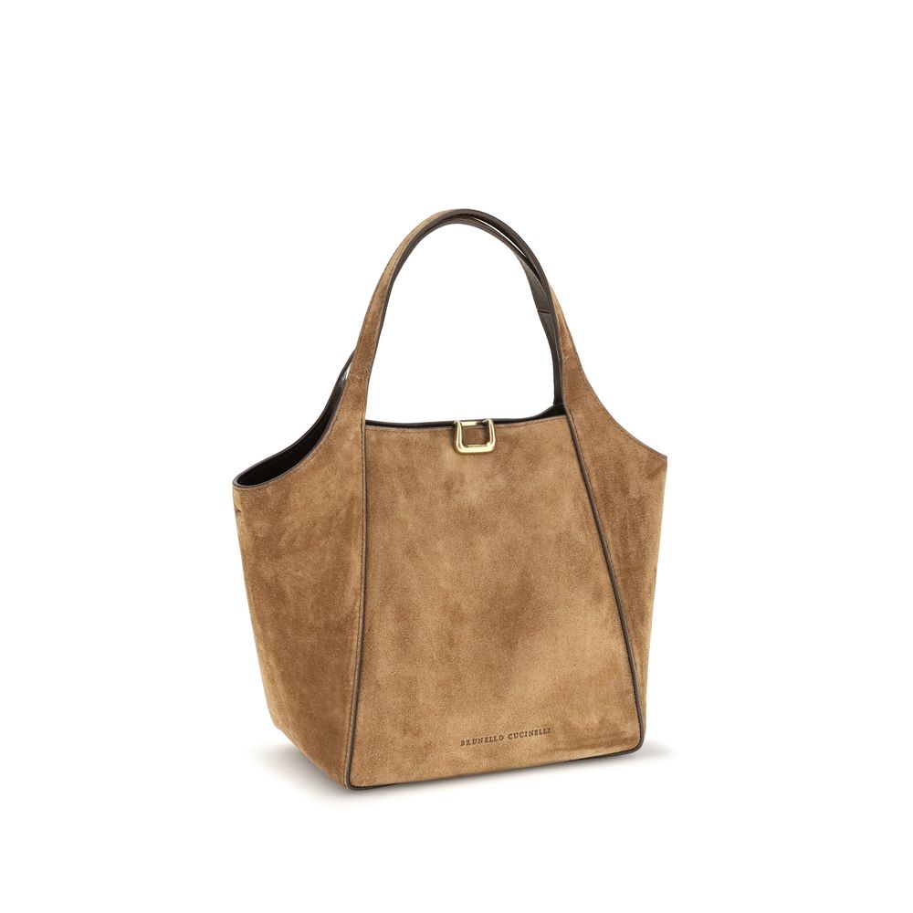 Brunello Cucinelli Sartorial Small Bucket Bag - Caramel Suede