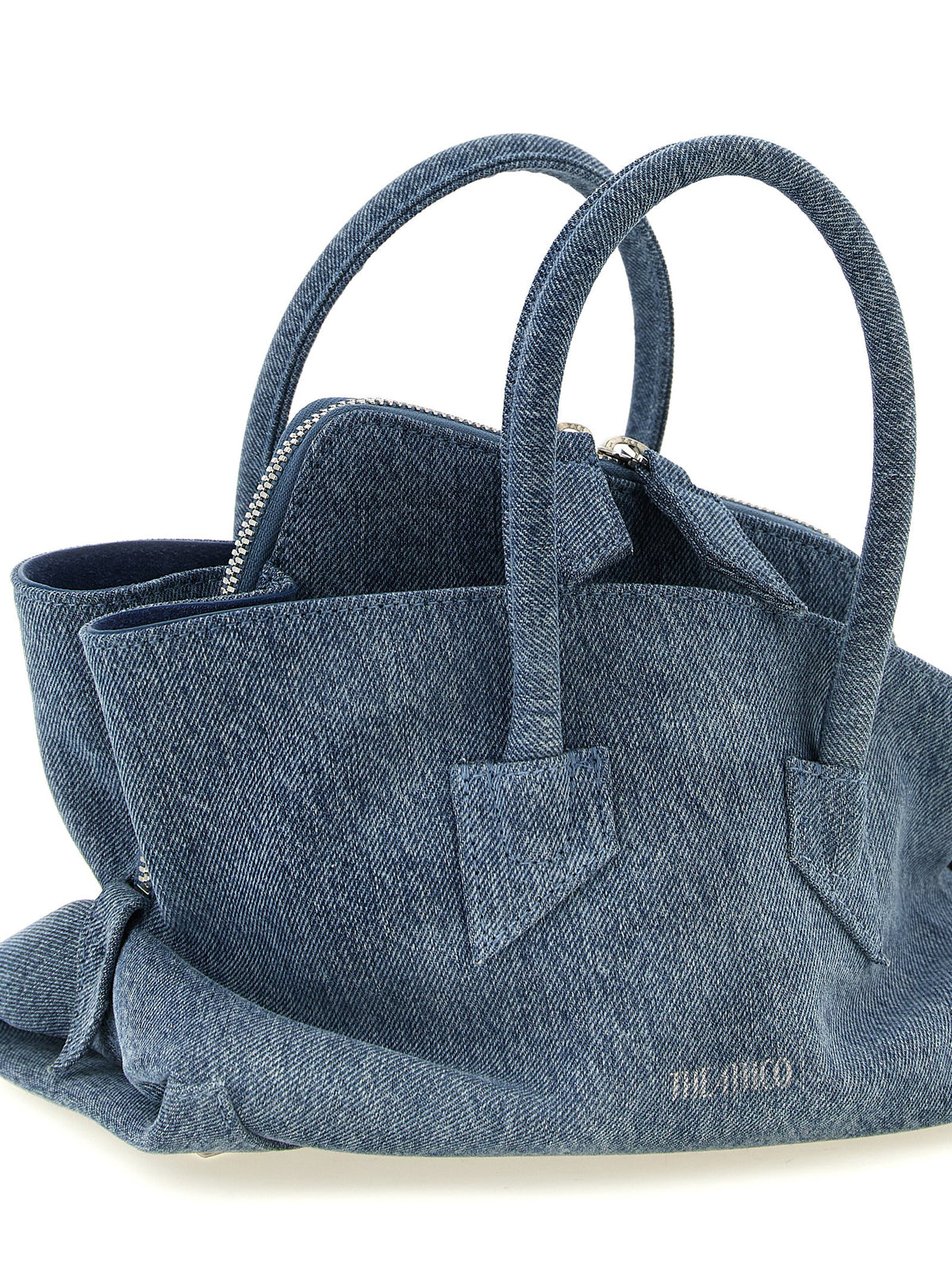 The Attico La Passeggiata Mini Top Handle - Washed Denim