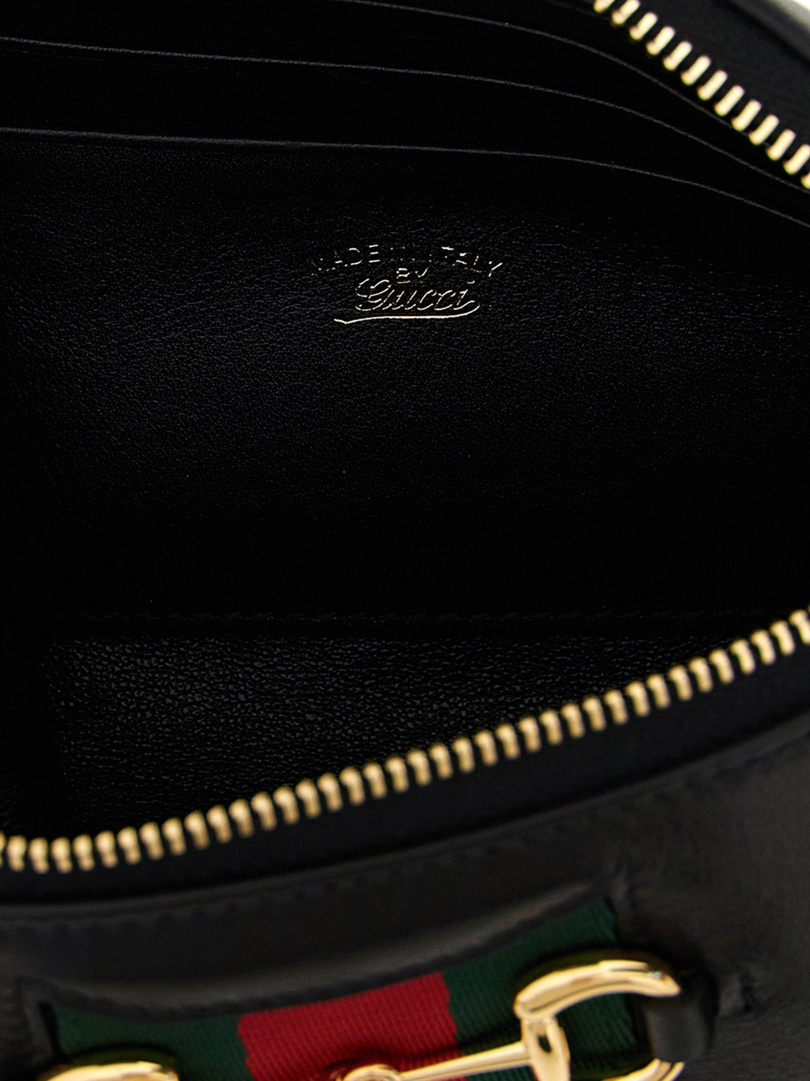 Gucci Horsebit Web Small Shoulder Bag - Black