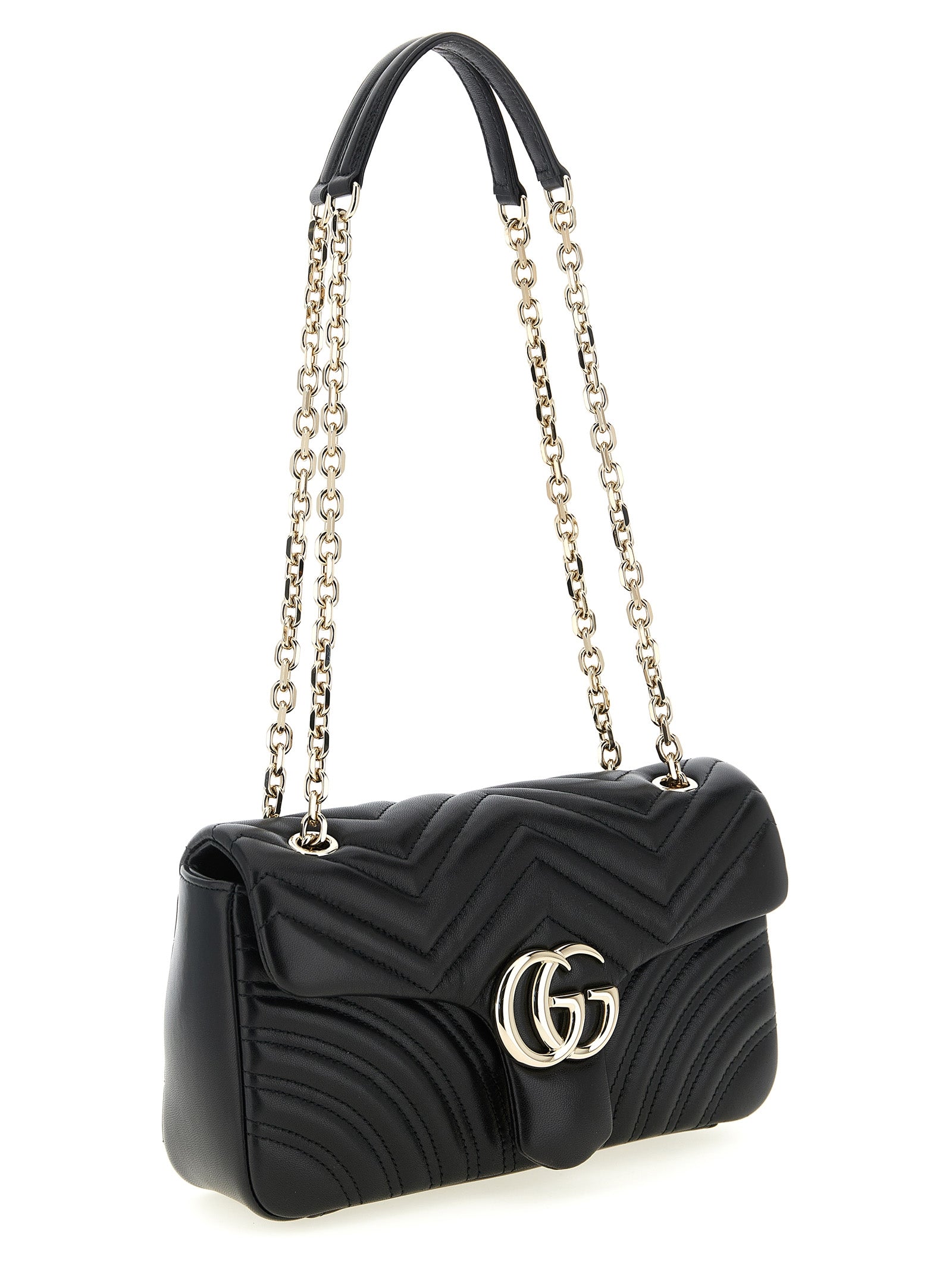Gucci GG Marmont Medium Shoulder Bag - Black Leather