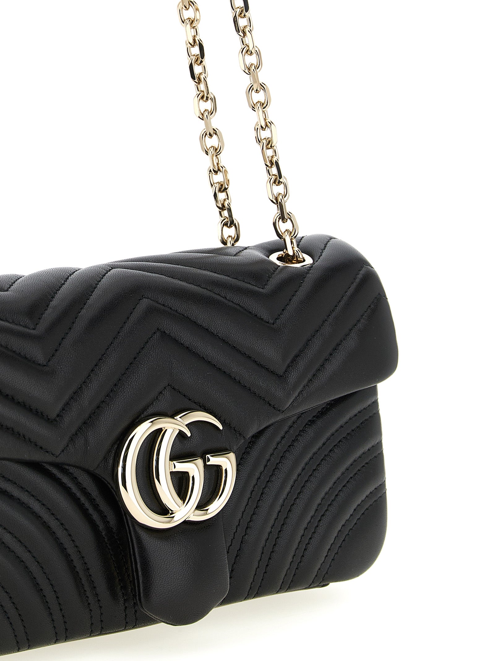 Gucci GG Marmont Medium Shoulder Bag - Black Leather
