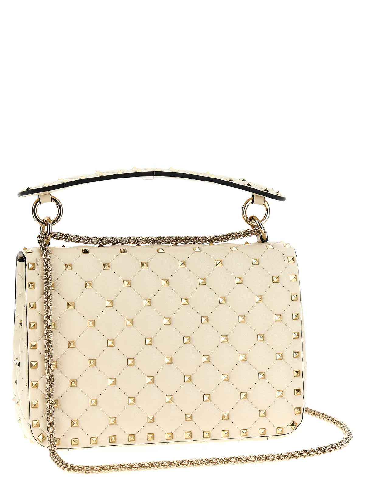 Valentino Garavani Rockstud Spike Medium Bag - Light Ivory Nappa Leather