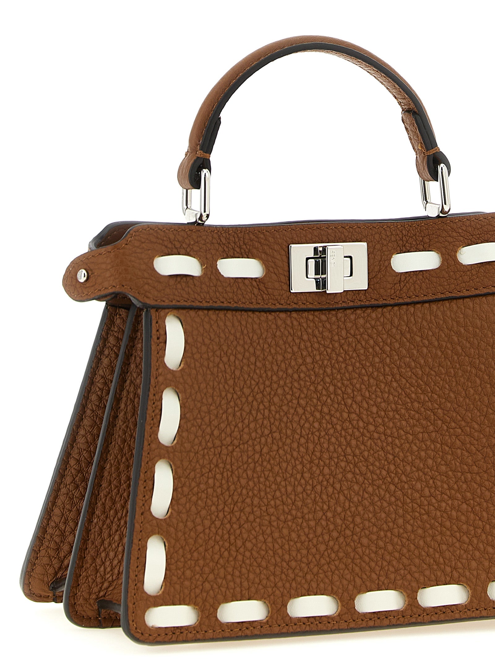 Fendi Peekaboo ISeeU Small with Oversized Stitching - Sellier Brown