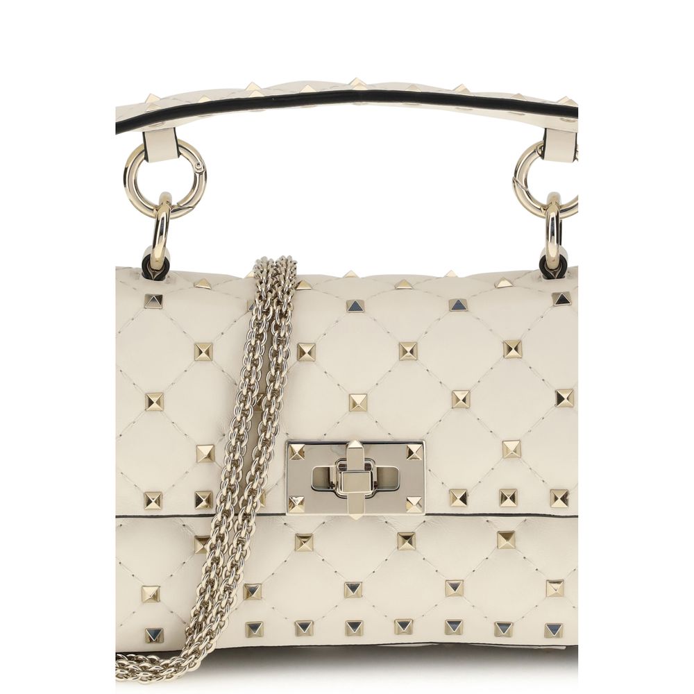 Valentino Garavani Rockstud Spike Small Shoulder Bag - Light Ivory Nappa Leather