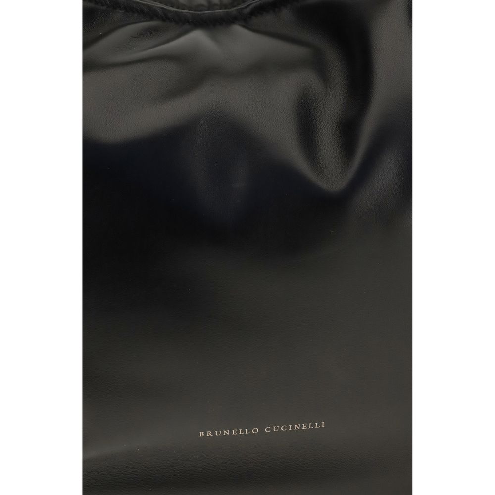 Brunello Cucinelli Boule Hobo Bag - Black Nappa Leather