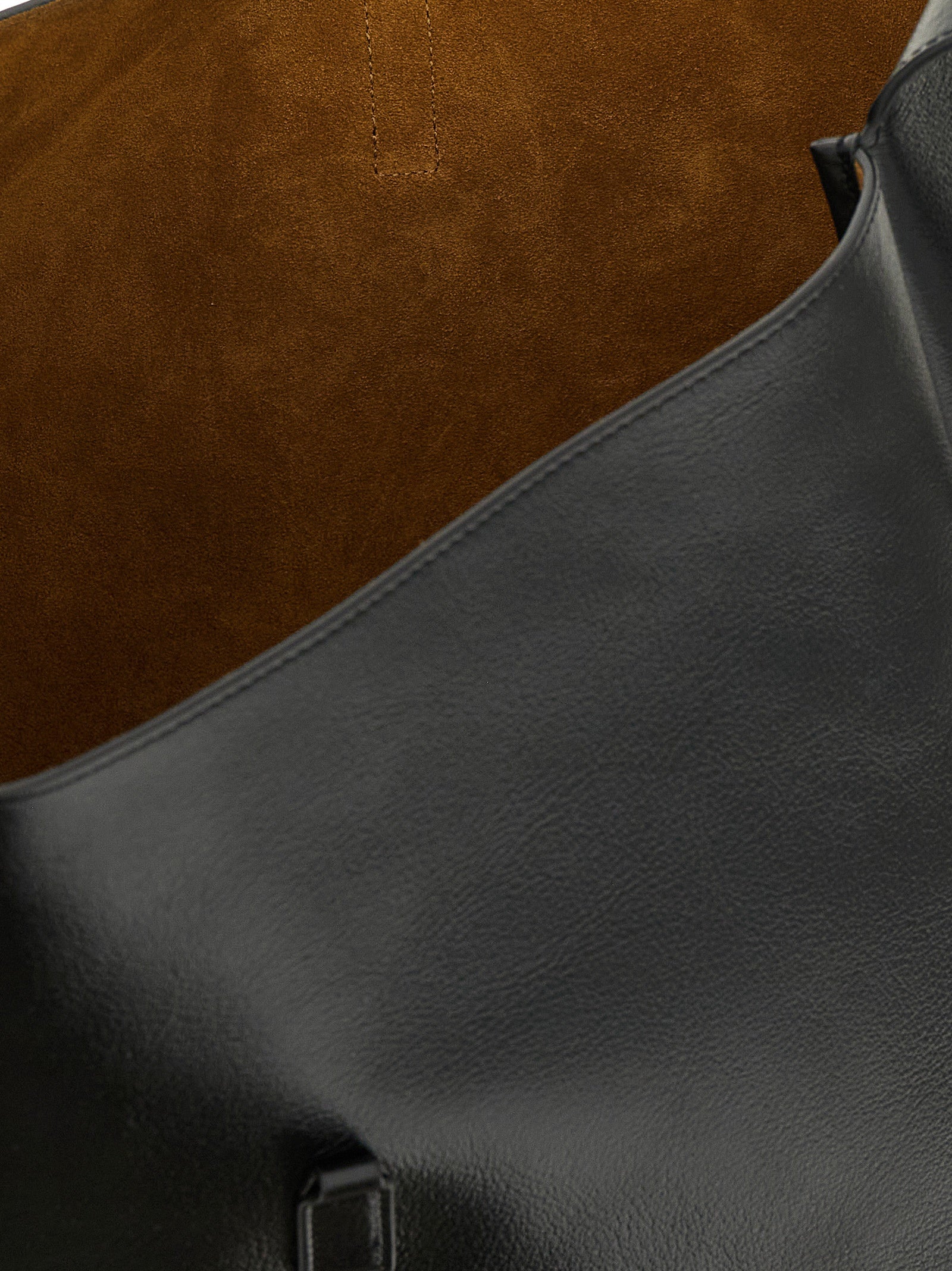 Saint Laurent Le 5 À 7 Maxi Hobo - Black and Rustic Camel