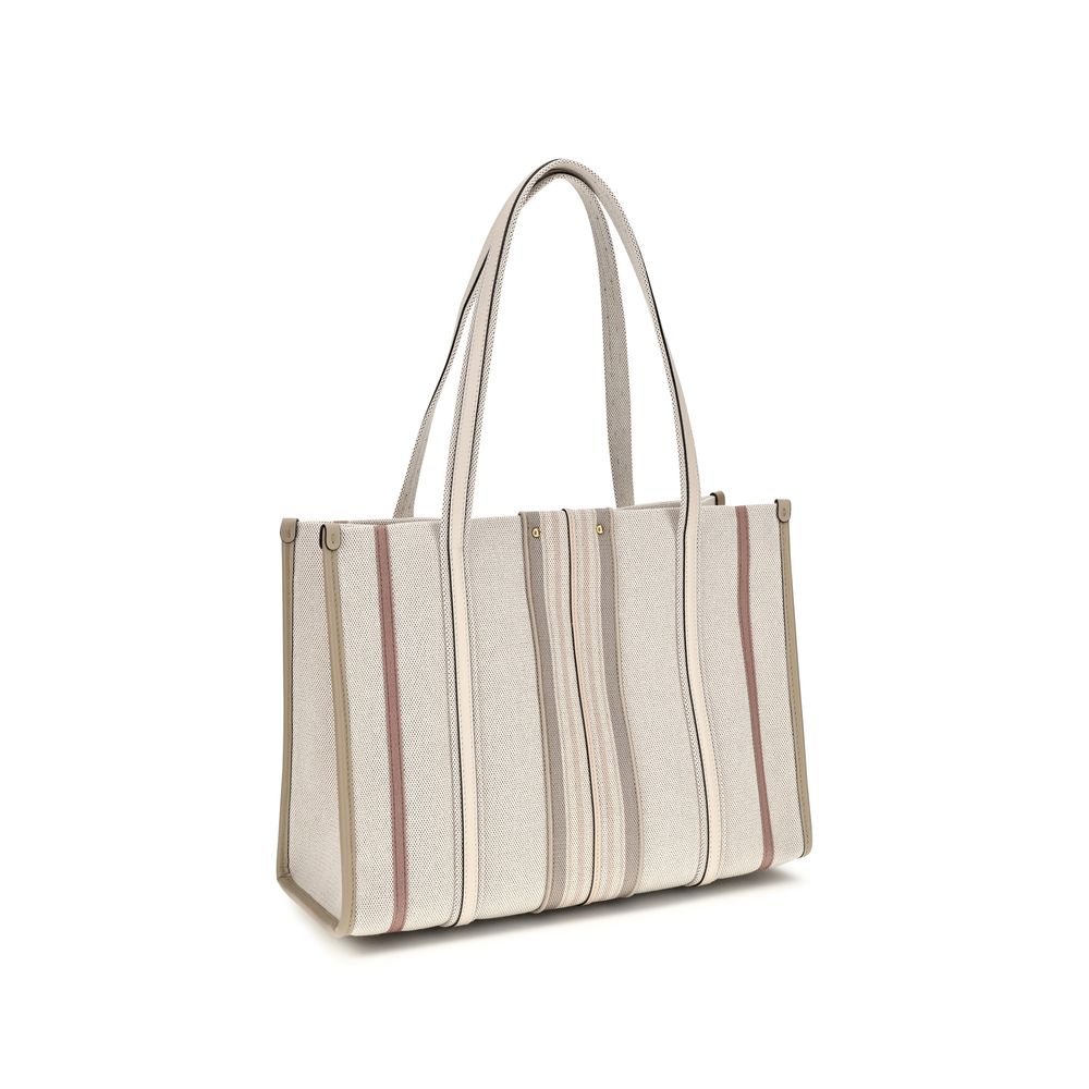 Chloé Woody Loop Tote Bag in Canvas - Nude