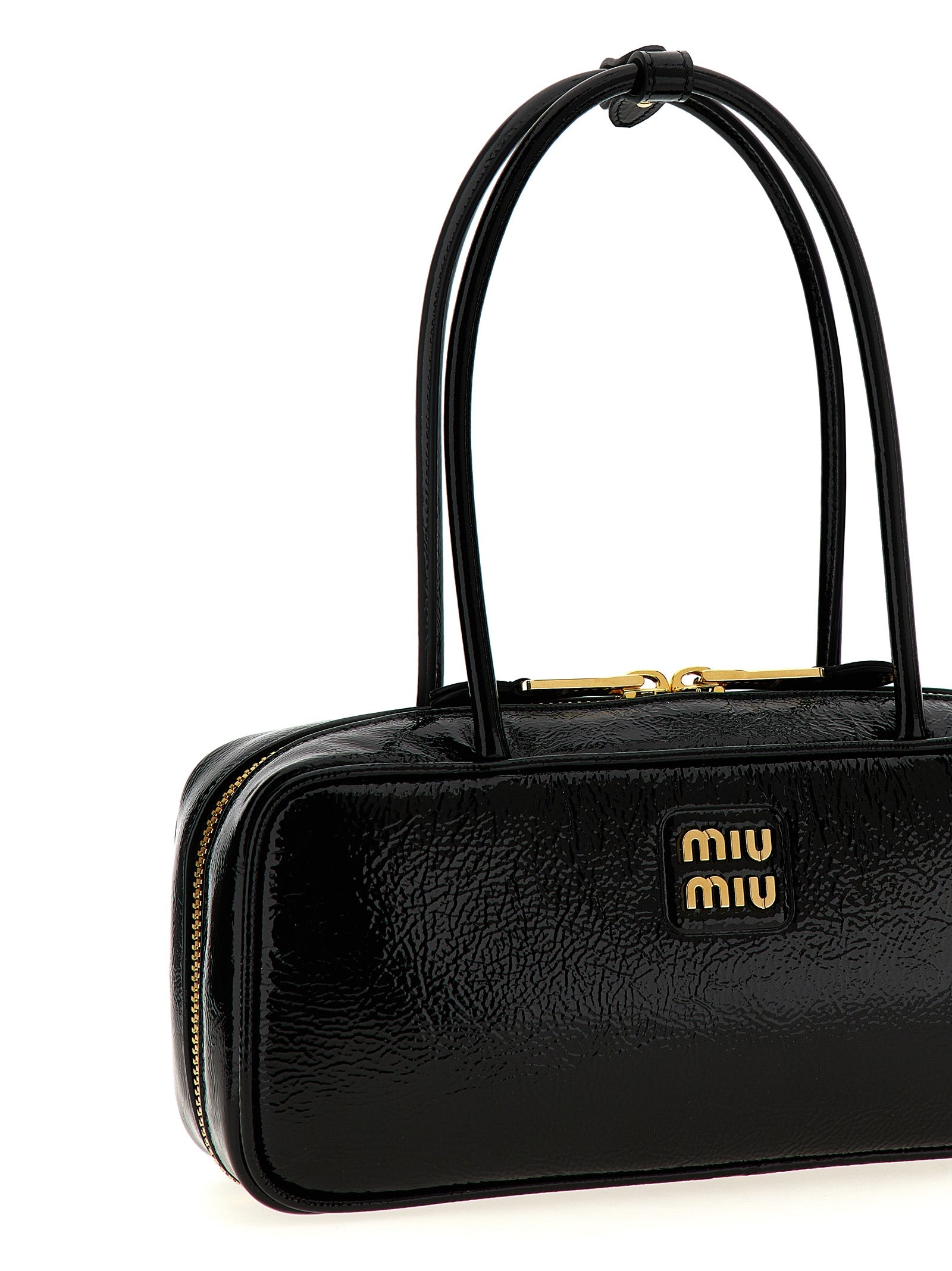 Miu Miu Naplak Patent Leather Bag - Black