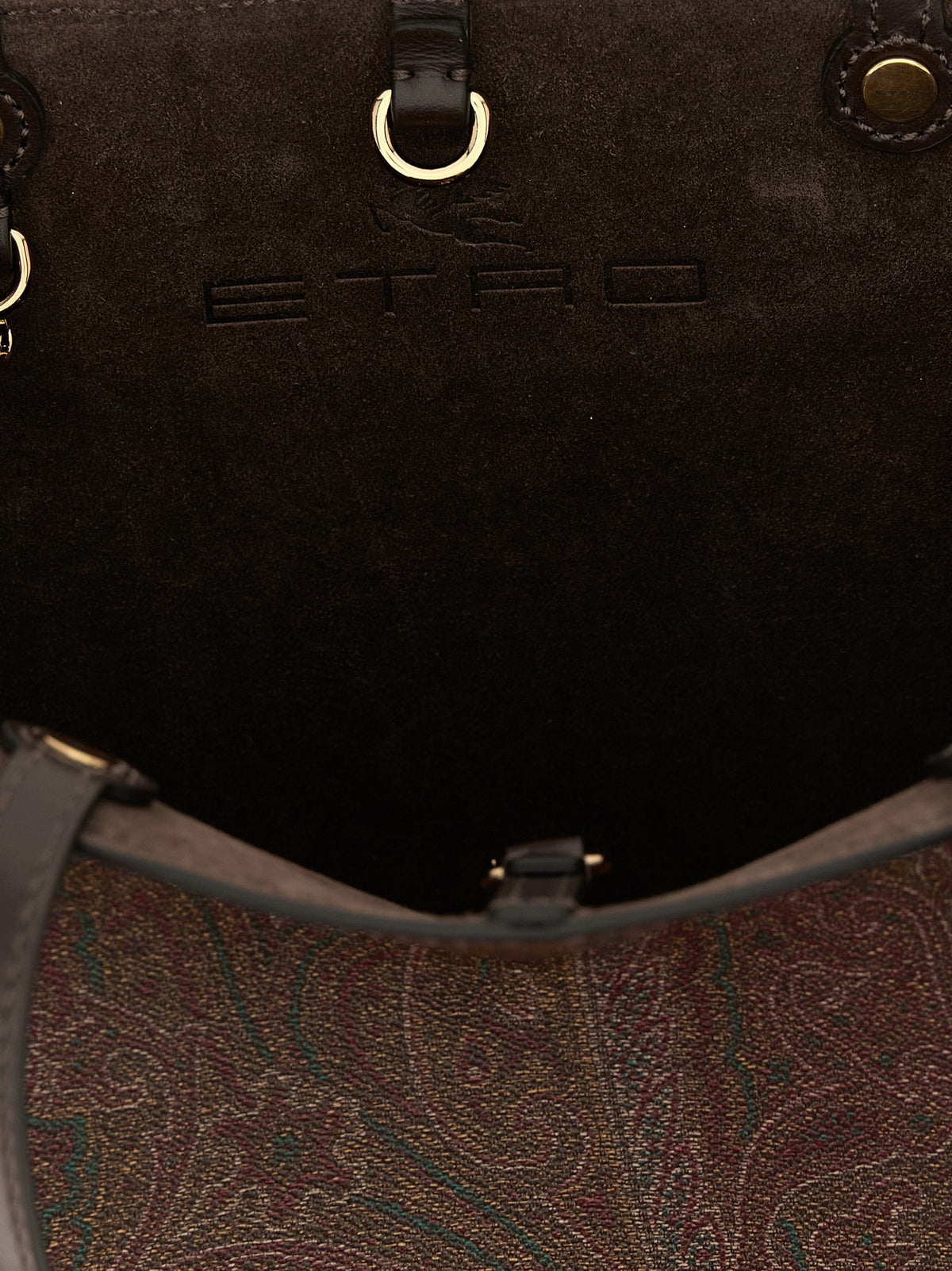 Etro Essential Arnica Medium Tote Bag - Brown Paisley Jacquard Fabric