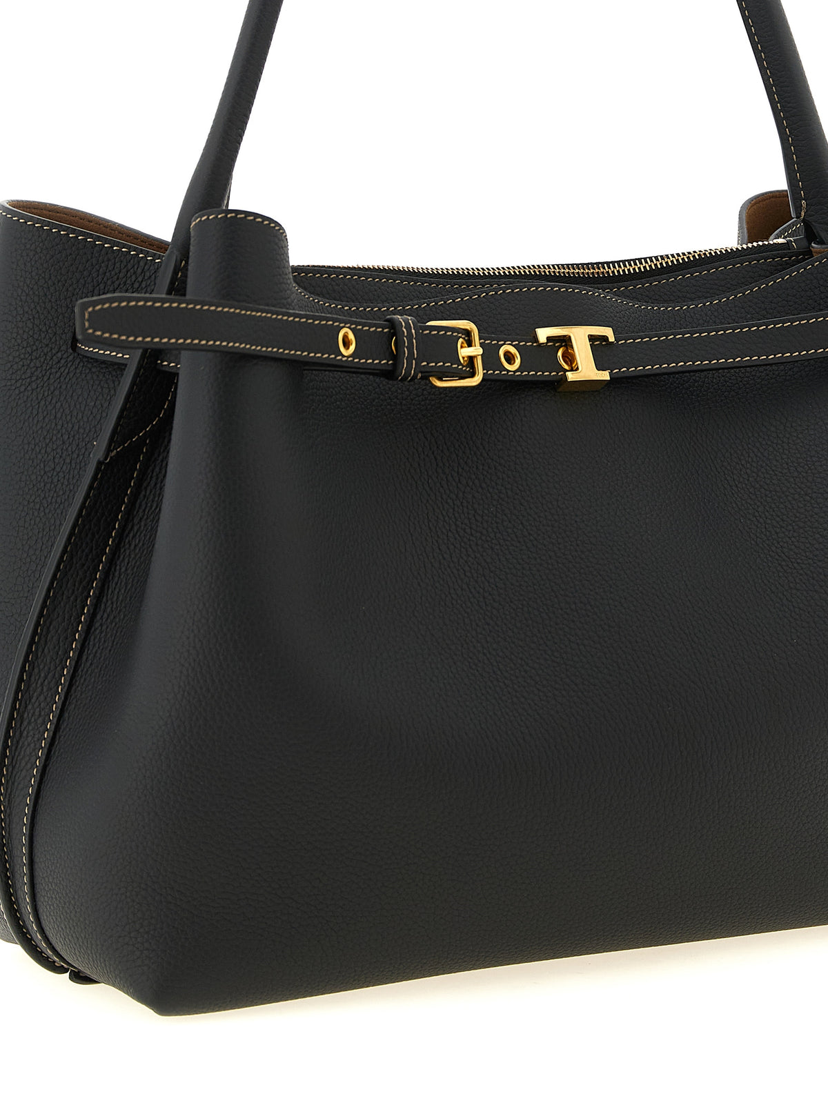 Tod's T Signature Small Handbag - Black Leather