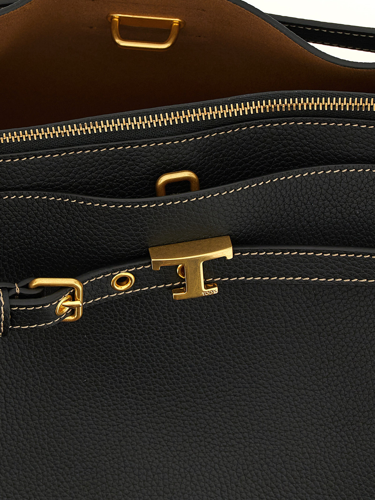 Tod's T Signature Small Handbag - Black Leather