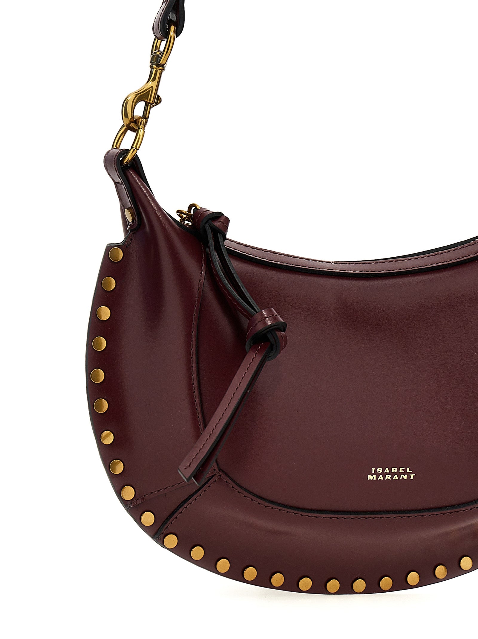 Isabel Marant Oskan Moon Shoulder Bag - Burgundy Leather