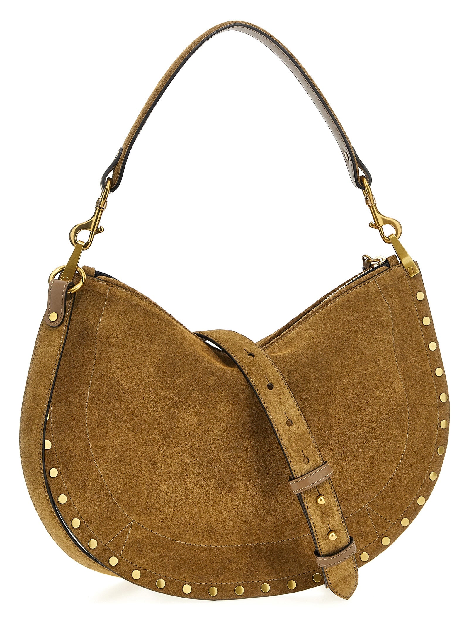 Isabel Marant Oskan Soft Zipped Bag - Taupe Suede Calfskin