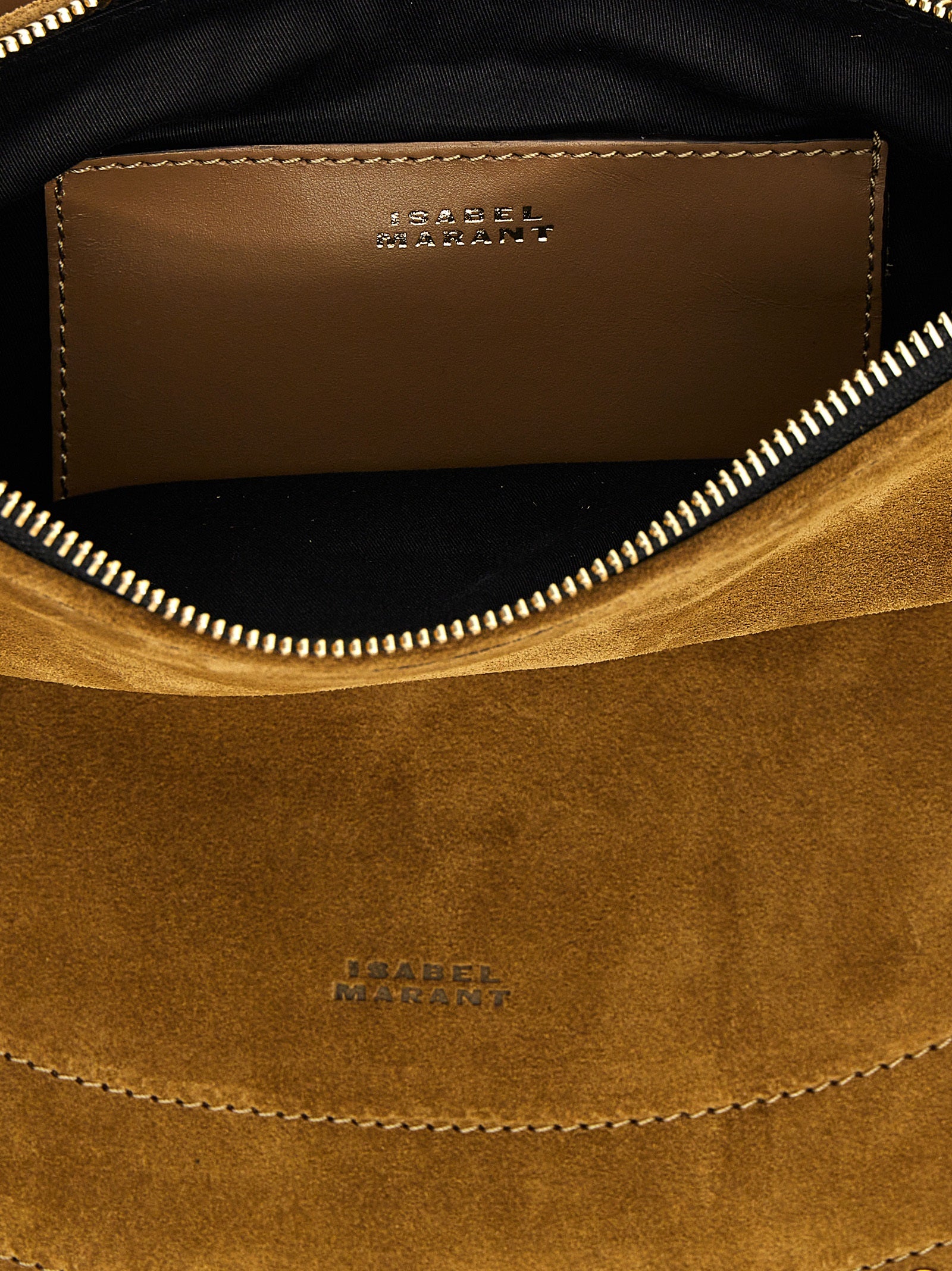 Isabel Marant Oskan Soft Zipped Bag - Taupe Suede Calfskin