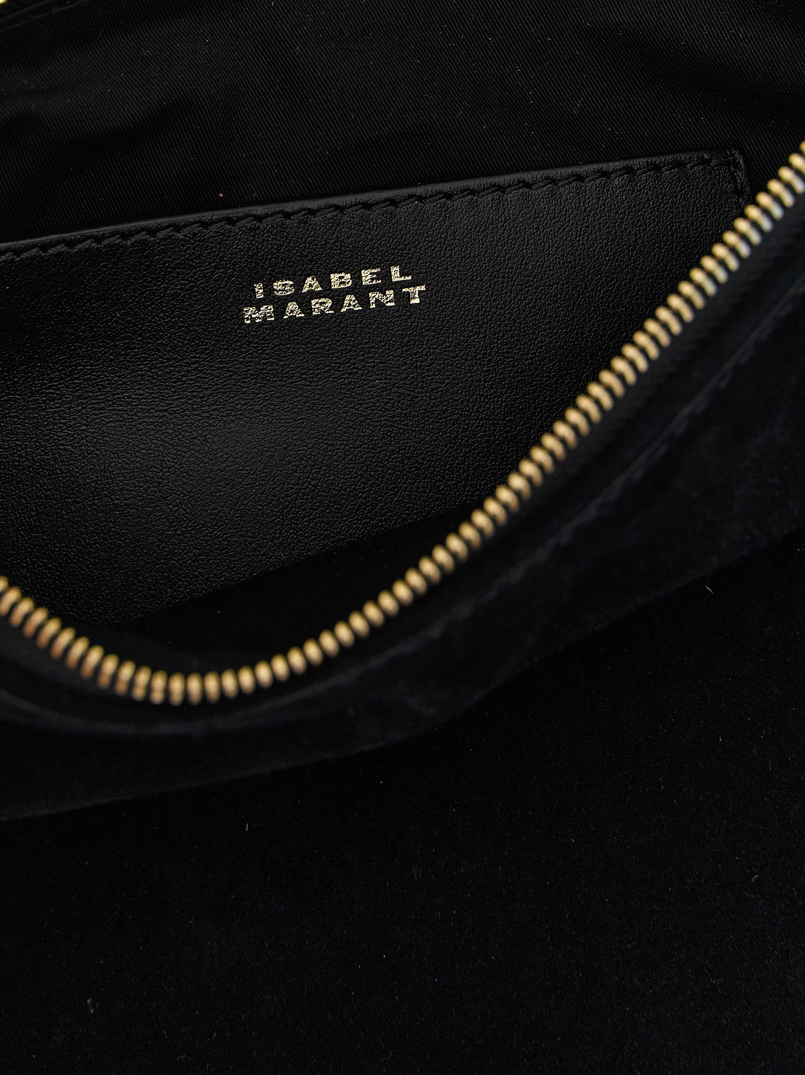 Isabel Marant Oskan Soft Zipped Bag - Black Suede Calfskin