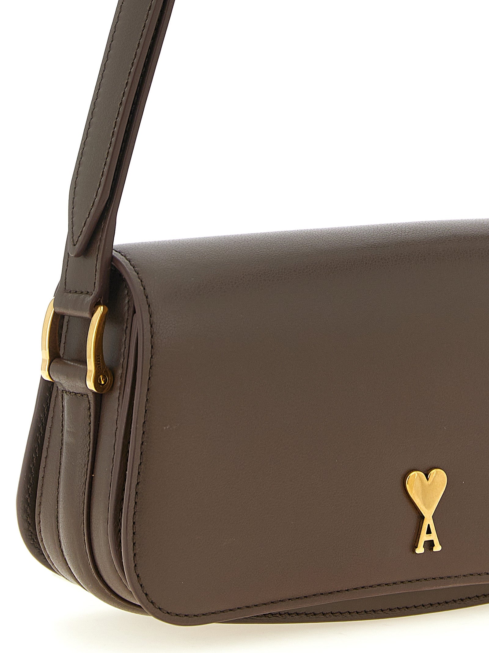 Ami Paris Paris Shoulder Bag - Truffle Grained Leather