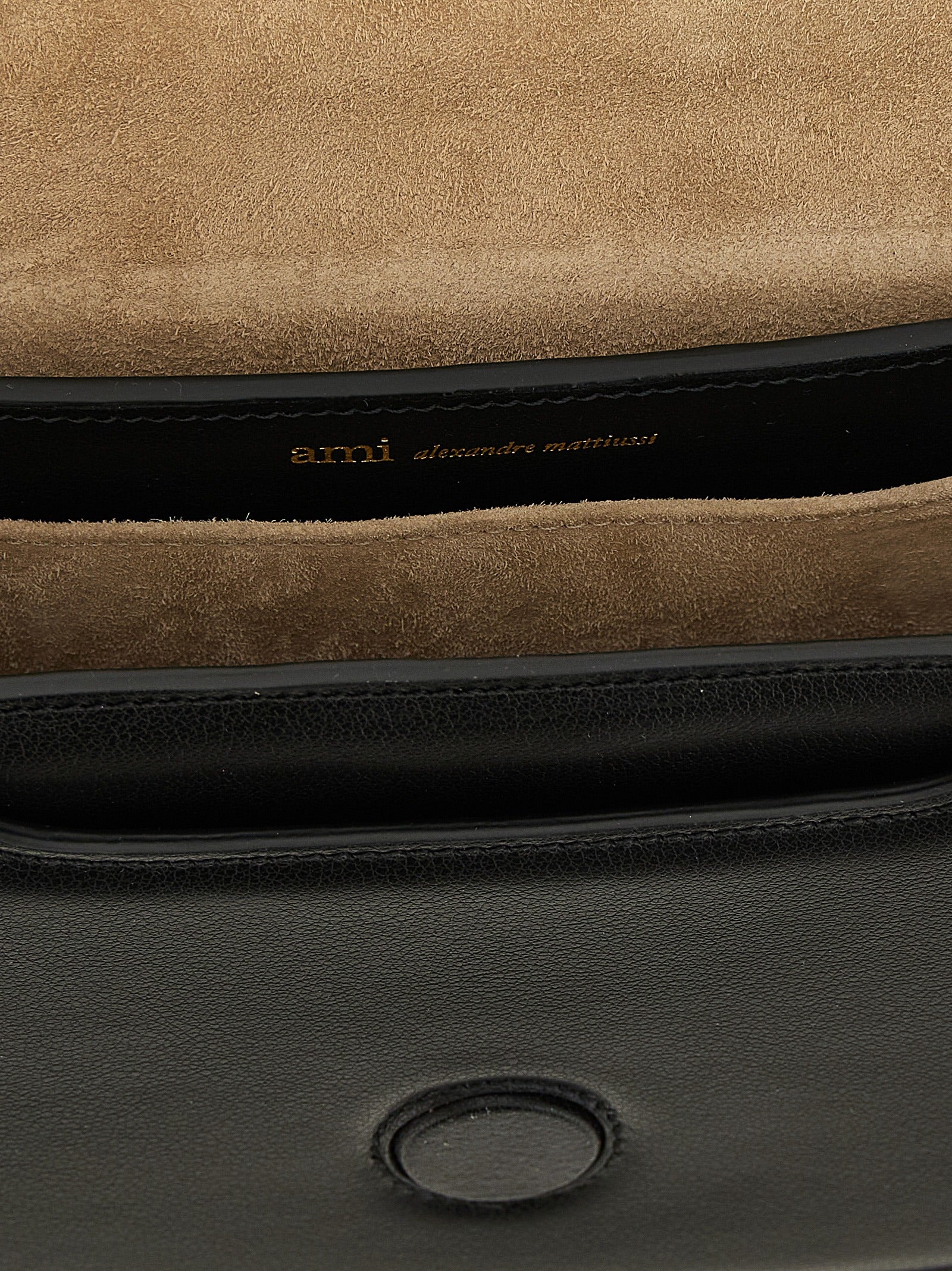 Ami Paris Paris Top Handle Bag - Black Grained Leather
