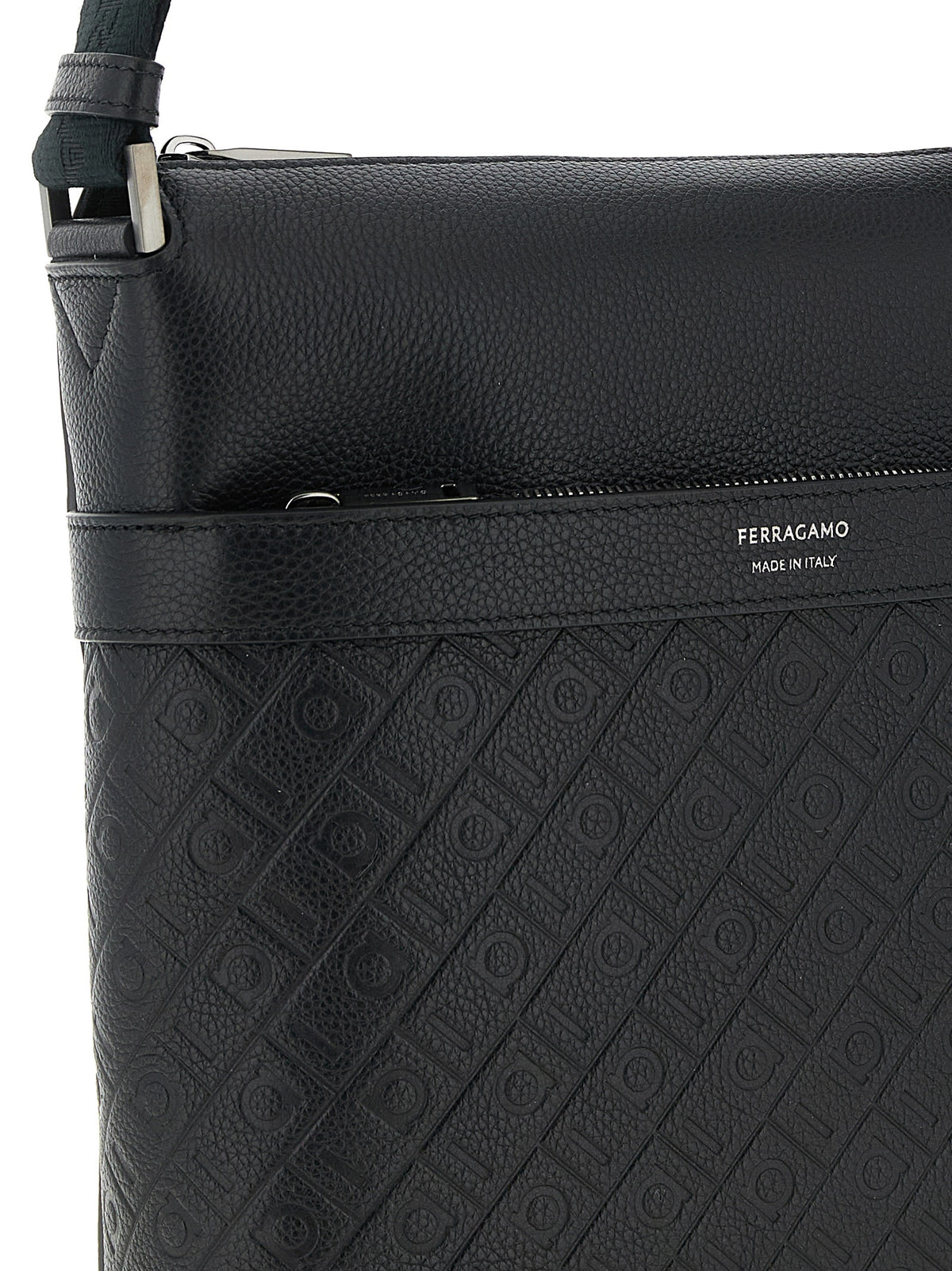 Ferragamo Monogram Messenger Bag - Black