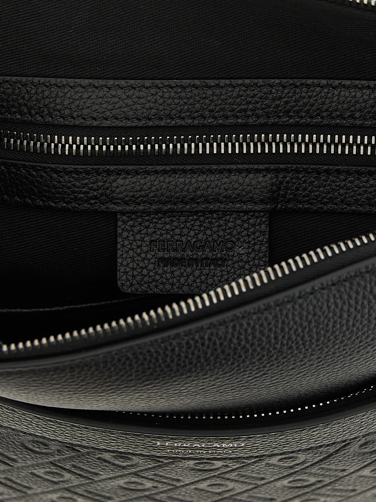 Ferragamo Monogram Messenger Bag - Black