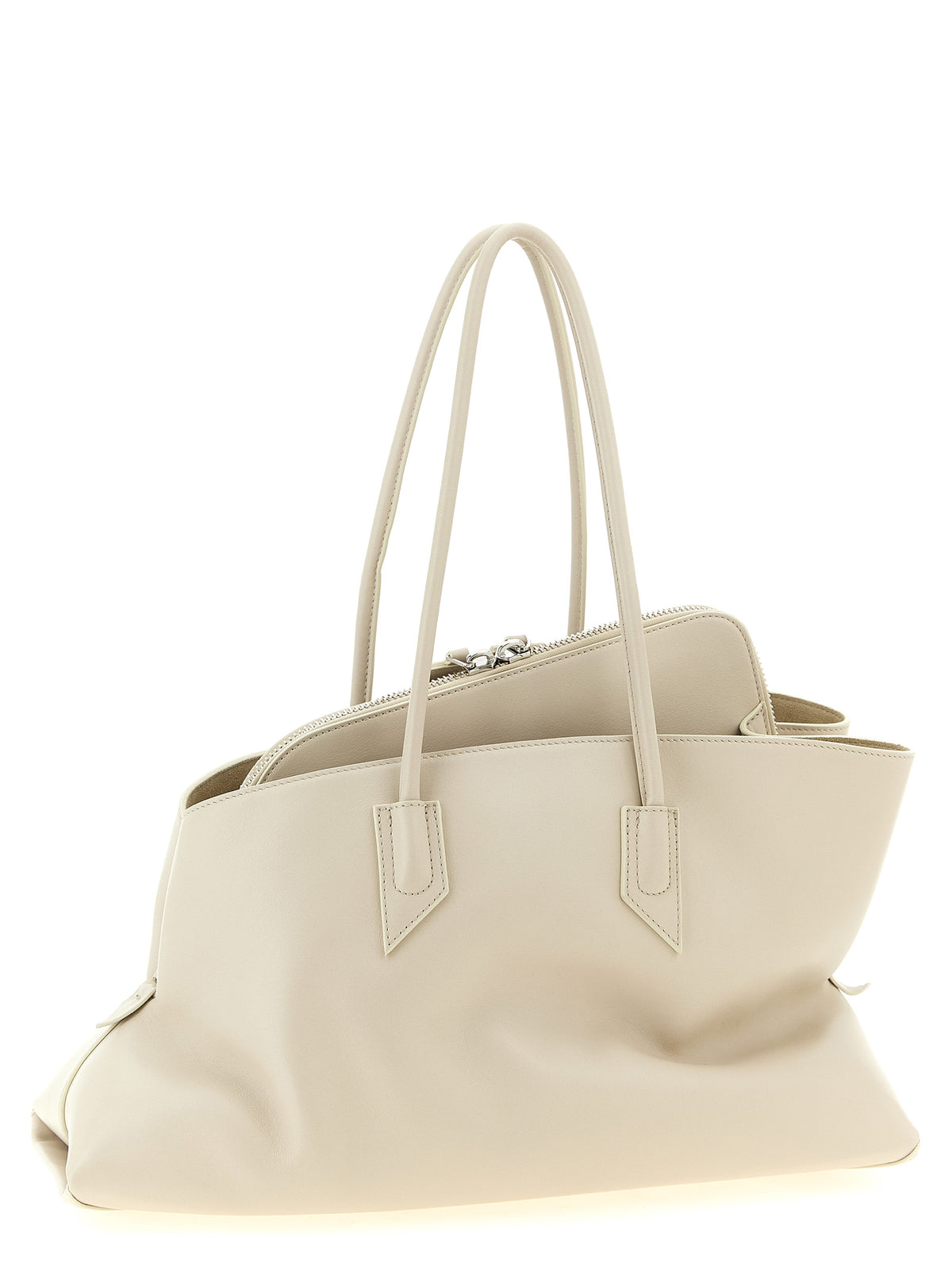 The Attico La Passeggiata Medium Top Handle - Ice White