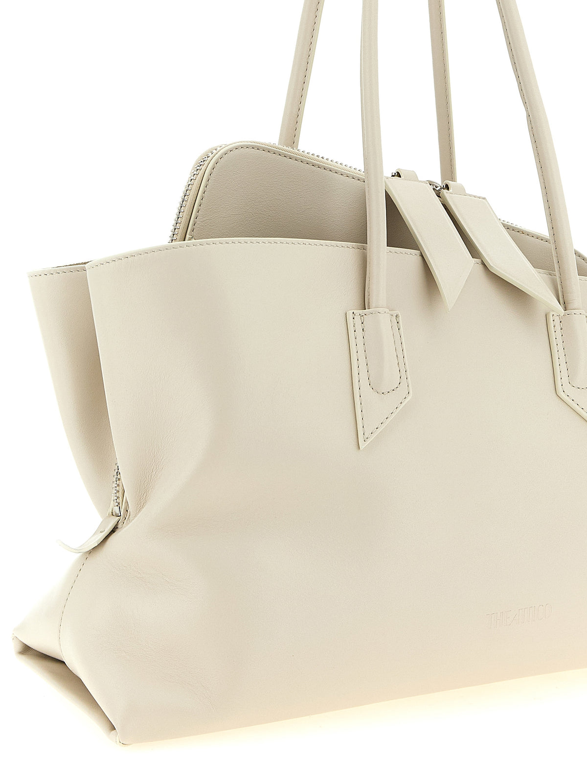 The Attico La Passeggiata Medium Top Handle - Ice White