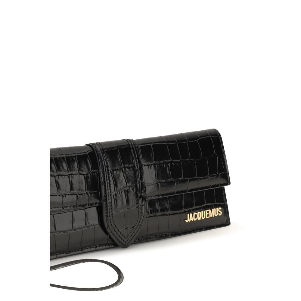 Jacquemus La Pochette Bambino - Black Croc-Embossed Leather