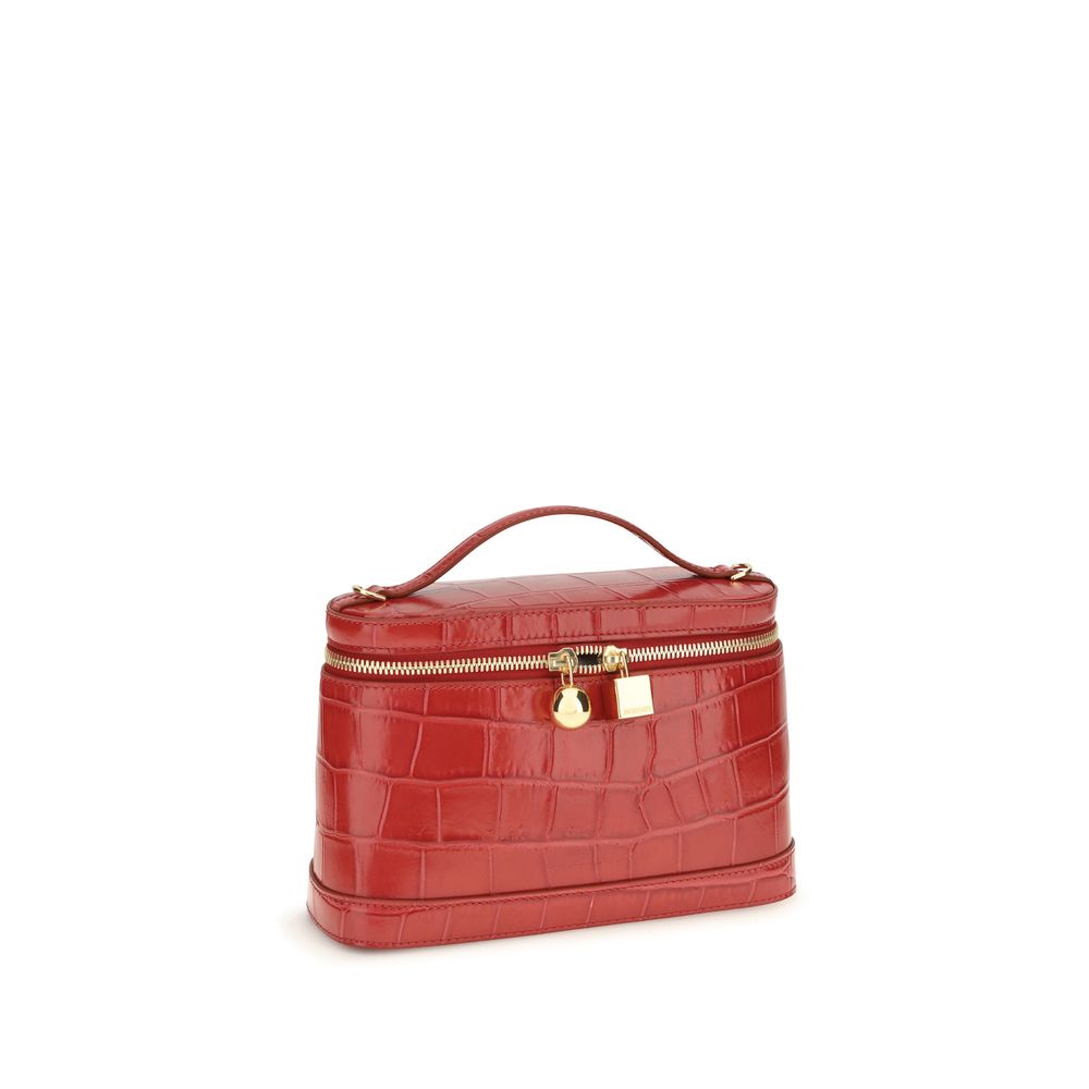 Jacquemus Le Petit Vanity Handbag - Red Croc-Effect Leather