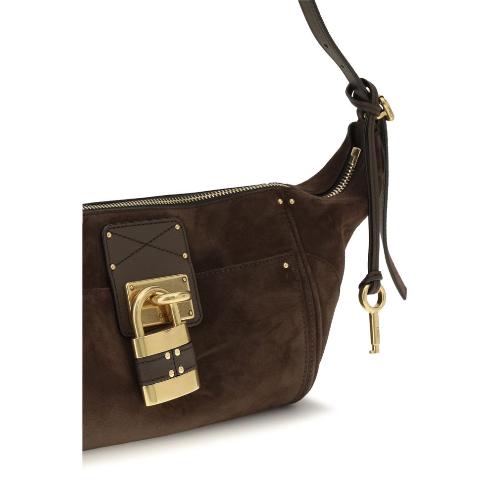 Chloé Paddington Crossbody Bag - Kohl Brown Suede