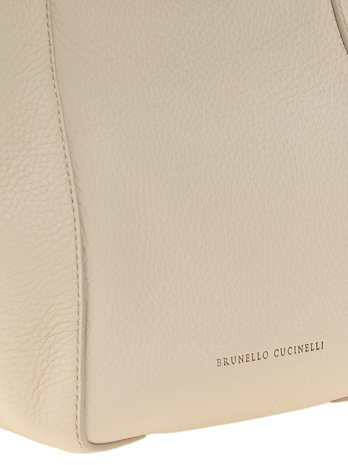 Brunello Cucinelli Sartorial Small Bucket Bag - Ivory Soft Grained Leather