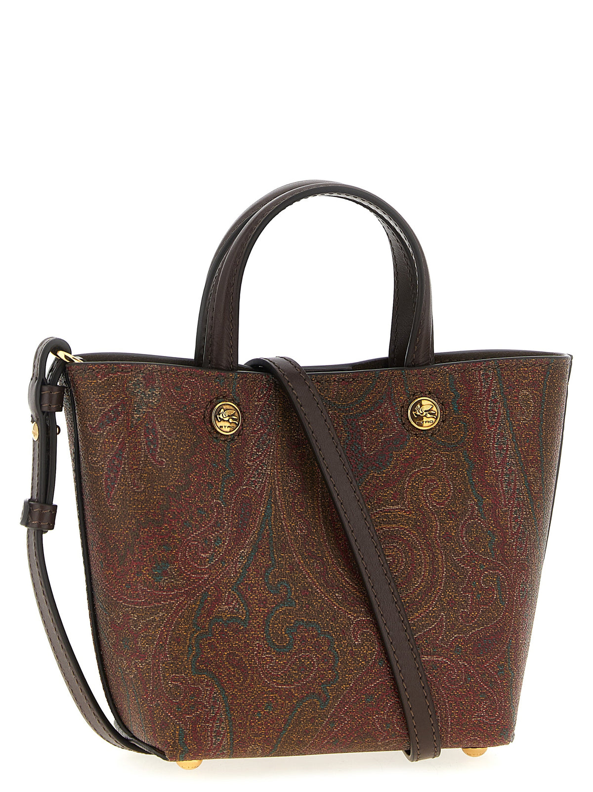 Etro Essential Arnica Mini Bag - Brown Paisley Jacquard Fabric
