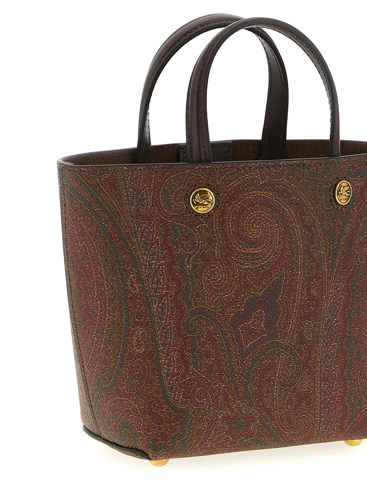 Etro Essential Arnica Mini Bag - Brown Paisley Jacquard Fabric