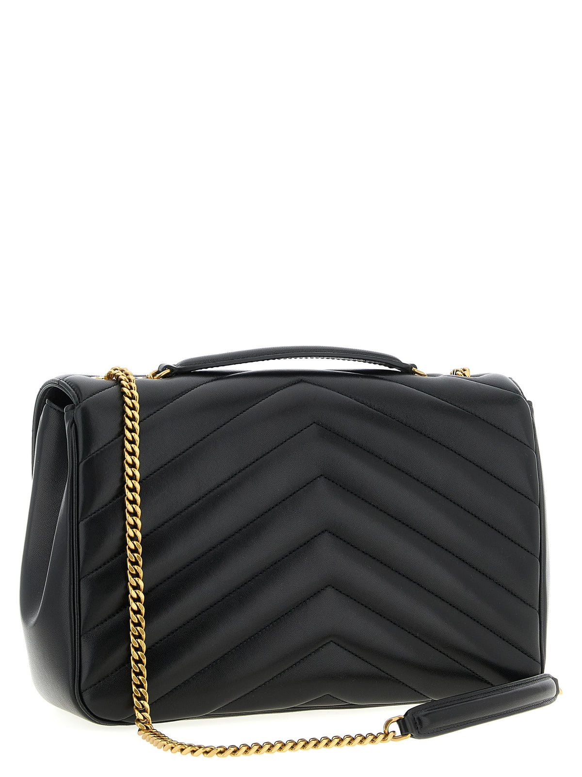 Saint Laurent Loulou Large in Matelassé Lambskin - Black