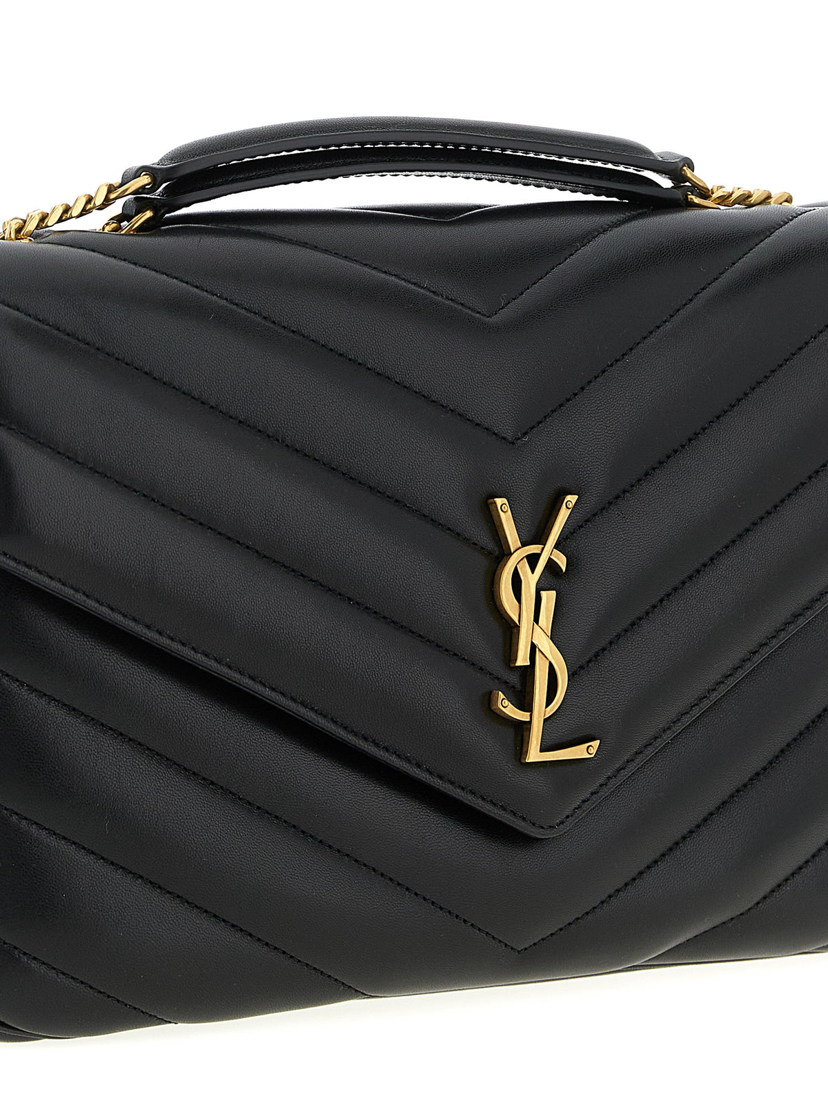 Saint Laurent Loulou Large in Matelassé Lambskin - Black