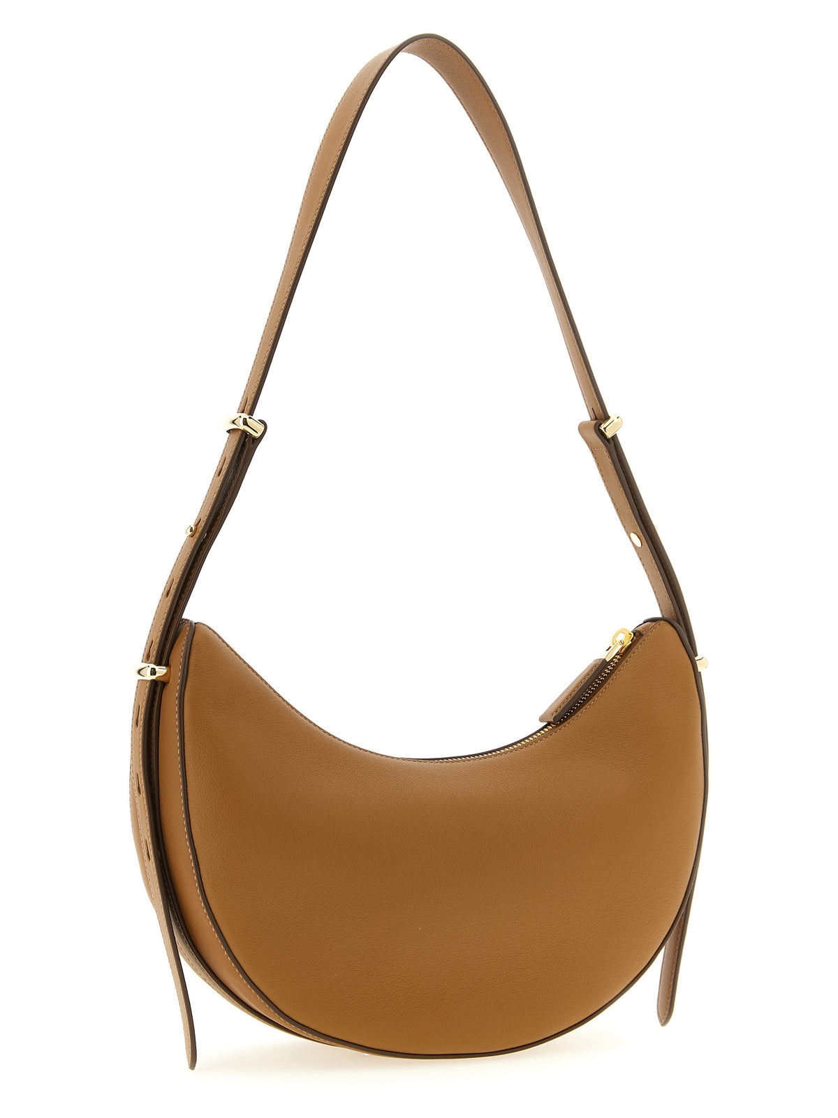 Prada Arqué Small Leather Shoulder Bag - Caramel