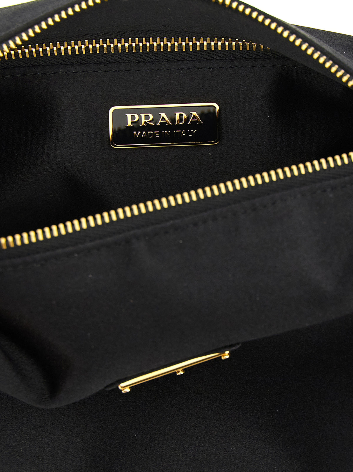 Prada Satin Mini Shoulder Bag - Black