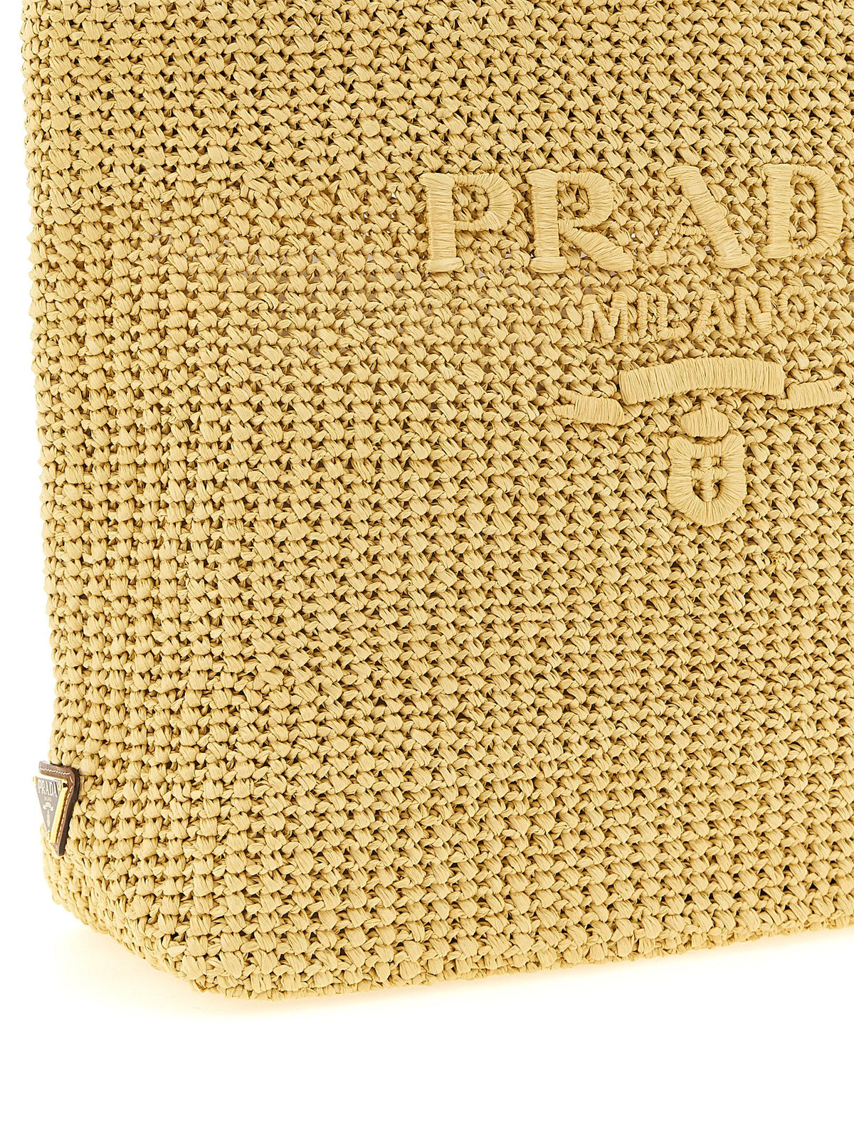 Prada Crochet Tote Bag Large - Tan