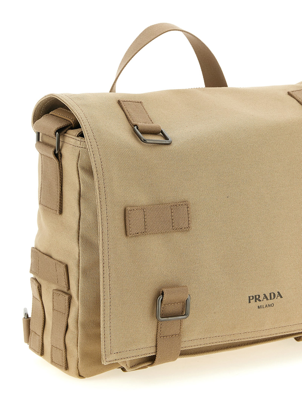 Prada Canvas Shoulder Bag - Desert Beige