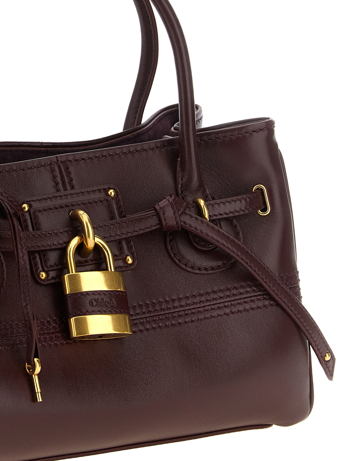 Chloé Paddington Sling Small Top-Handle Bag - Burnt Red Soft Leather