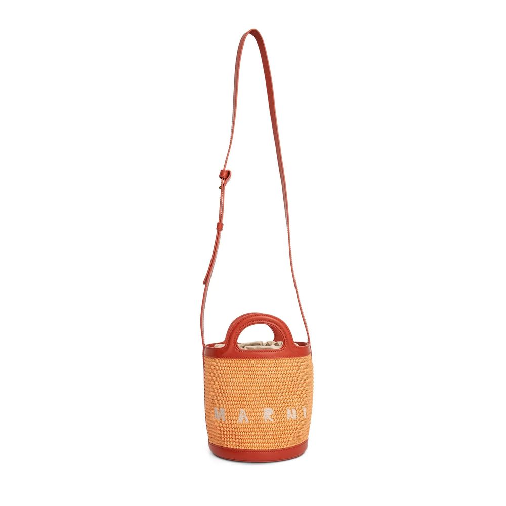 Marni Tropicalia Small Bag - Tan Orange Leather & Raffia