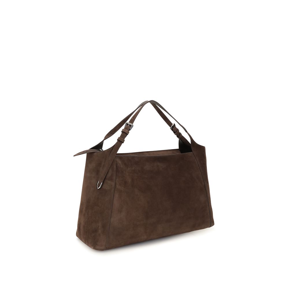 Brunello Cucinelli Sartorial Shopper Bag - Pine Cone Brown Suede