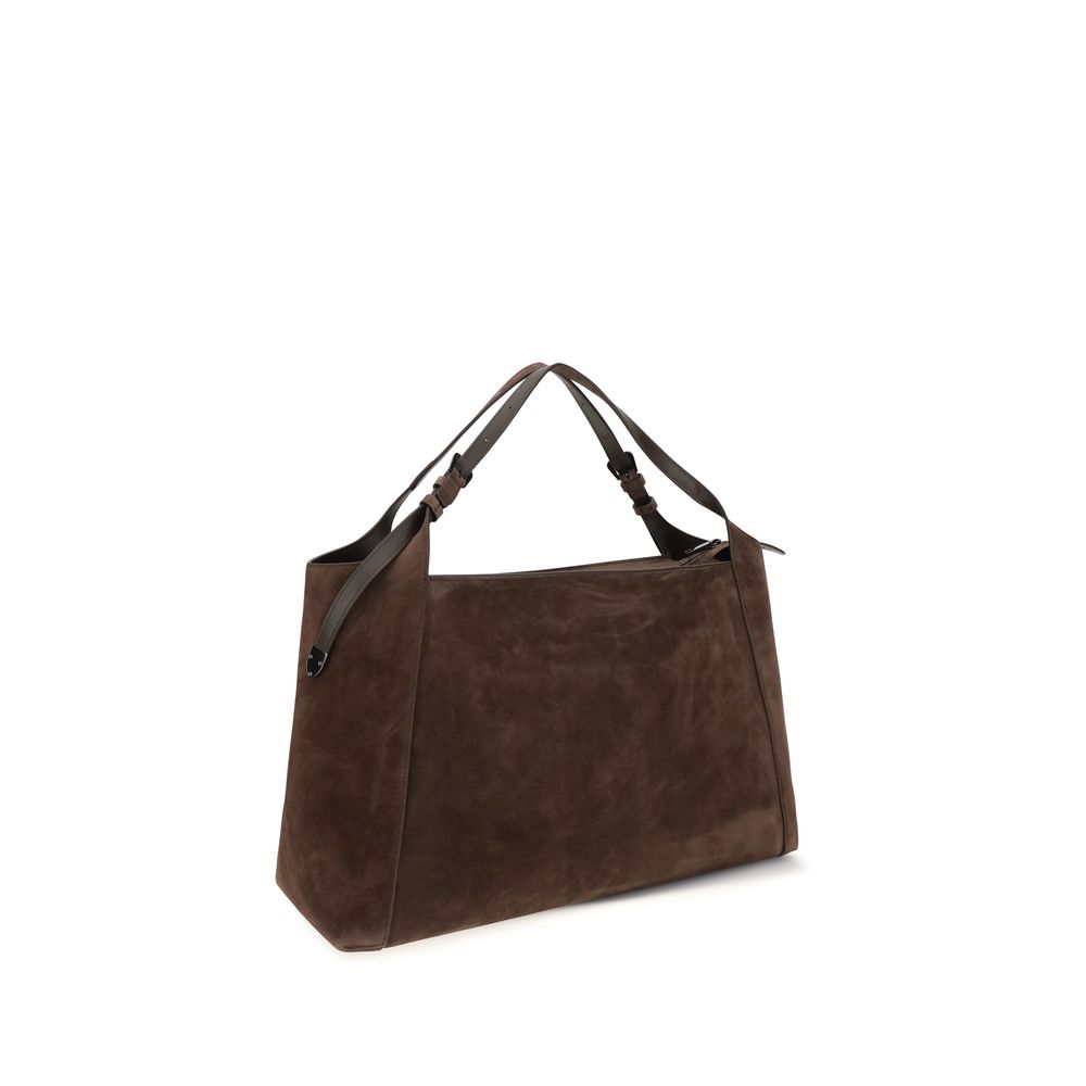 Brunello Cucinelli Sartorial Shopper Bag - Pine Cone Brown Suede