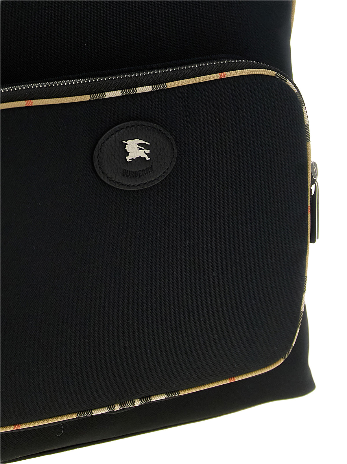 Burberry Check Trim Backpack - Black