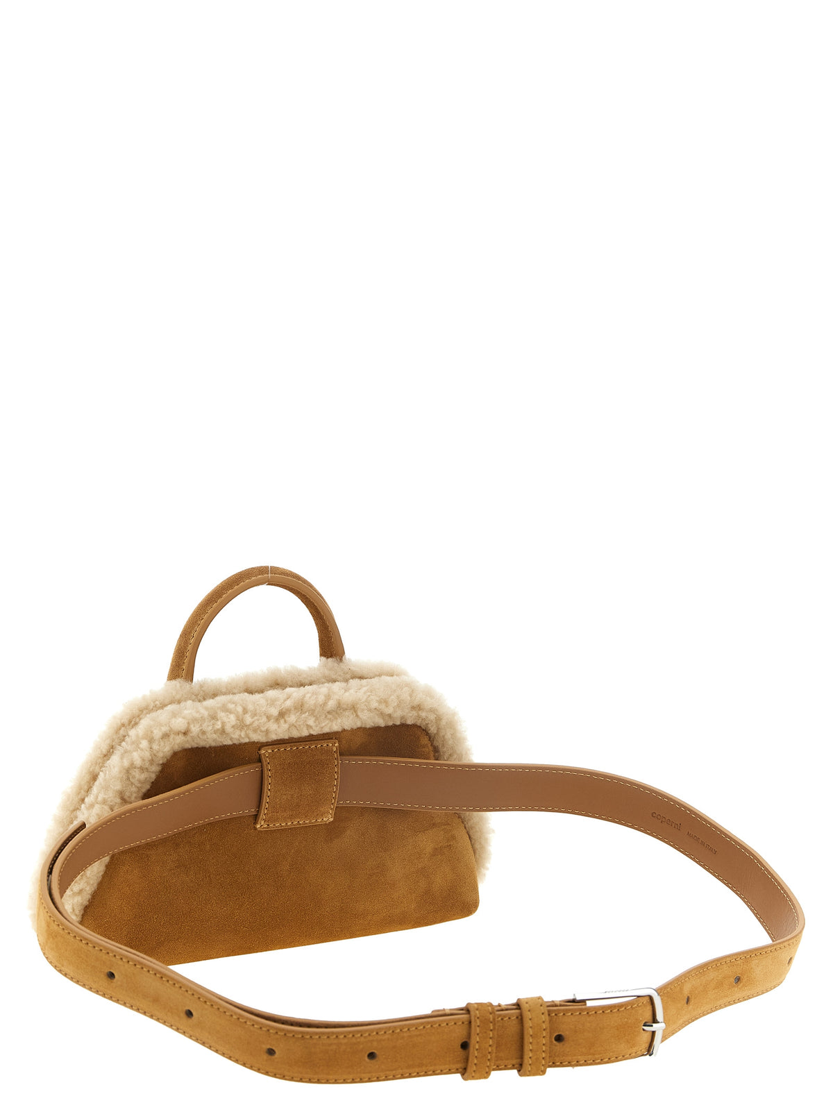 Coperni Duffle Belt Bag - Camel Suede and Shearling