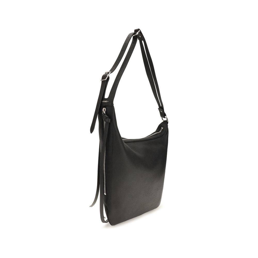 Fendi Oyster Large - Black Cuoio Romano Leather