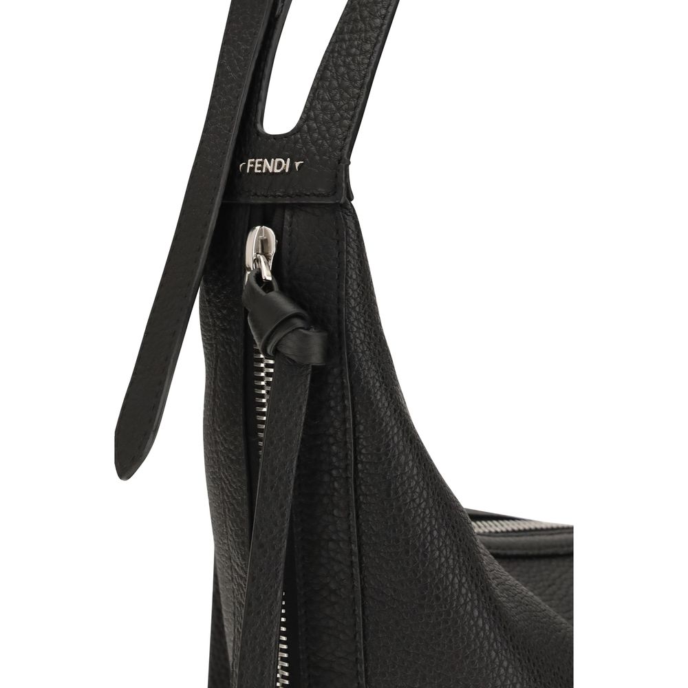 Fendi Oyster Large - Black Cuoio Romano Leather